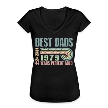 Les meilleurs pères sont nés en 1979, à l’âge de 44 ans, - T-shirt vintage Femme - noir - Devant - Danielle (179cm)