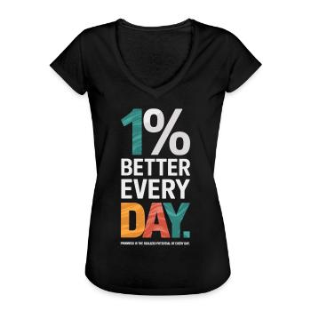 Daily Improvement – Inspiration for Success - Women's Vintage T-Shirt - black - Front - Danielle (179cm)