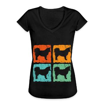 Islandhund Islandspitz Isländischer Spitz Vintage - Frauen Vintage T-Shirt - Schwarz - Vorne