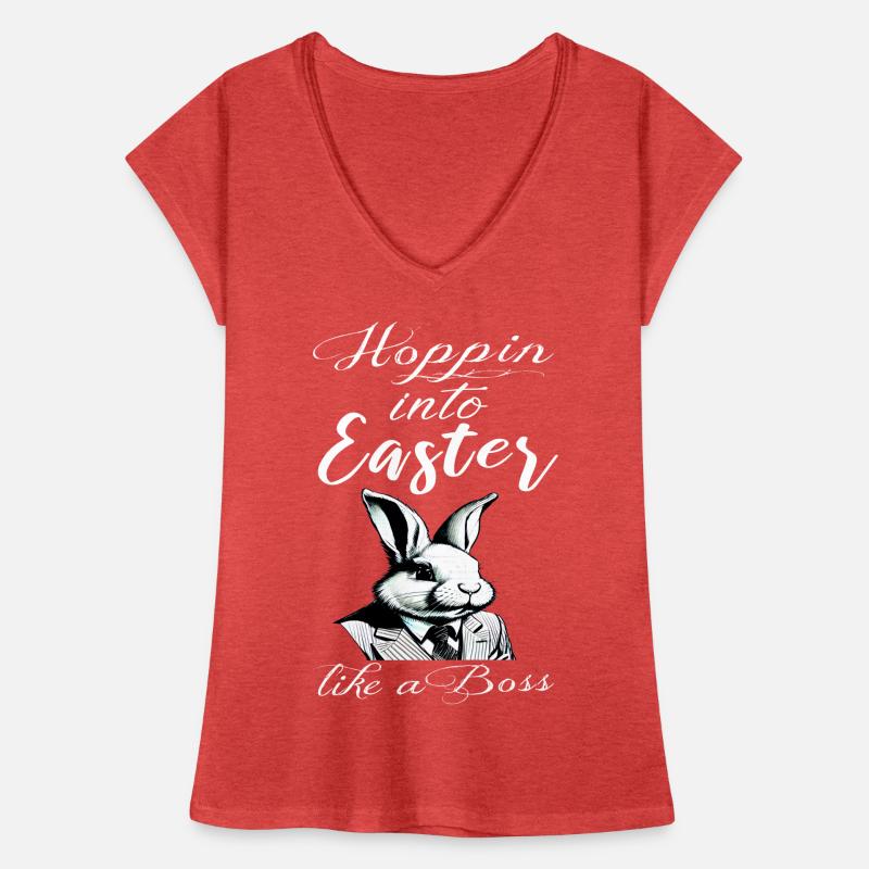 stylish Easter bunny with suit and tie Women's Vintage T-Shirt