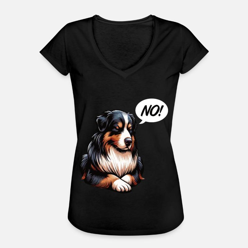 No Australian Shepherd Aussie Aussiebesitzer - Frauen Vintage T-Shirt - Schwarz
