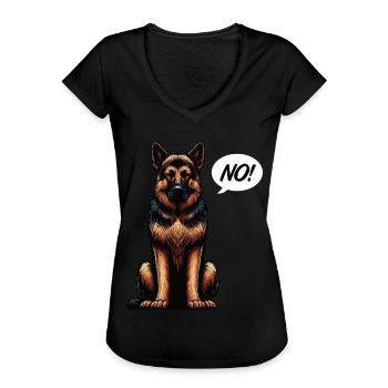 Pas de berger allemand Chiens de berger berger allemand - T-shirt vintage Femme - noir - Devant - Danielle (179cm)