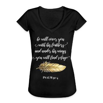 Christliches Zitat - Frauen Vintage T-Shirt - Schwarz - Vorne - Danielle (179cm)