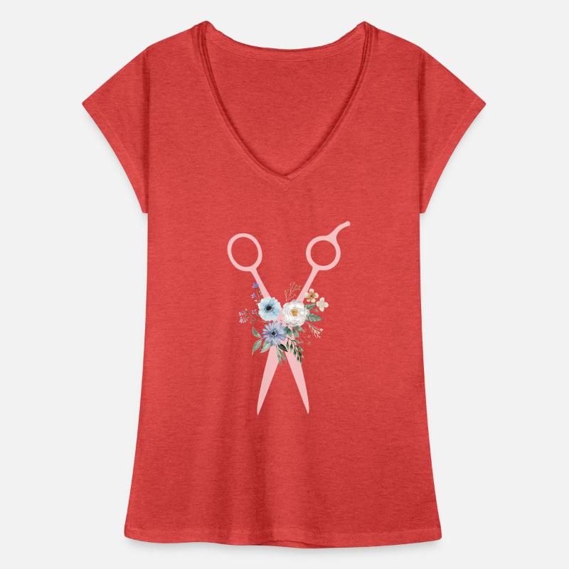 Ciseaux Fleurs T-shirt vintage Femme
