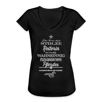 Reiterin eines fantastischen Pferdes - weiß - Frauen Vintage T-Shirt - Schwarz - Vorne