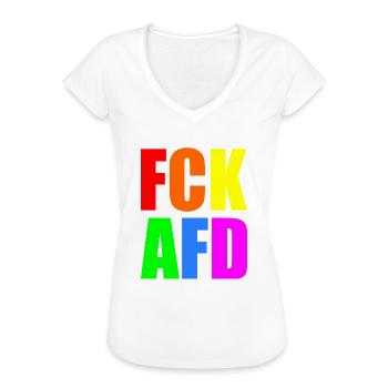 Fck afd - Frauen Vintage T-Shirt - Schwarz - Vorne - Danielle (179cm)