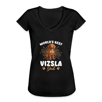 Kurzhaariger Ungarischer Vorstehhund Vizsla Dad - Frauen Vintage T-Shirt - Schwarz - Vorne