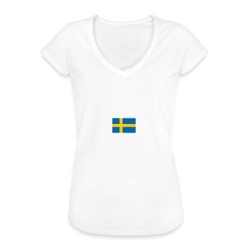 Schweden - Frauen Vintage T-Shirt - Schwarz - Vorne - Danielle (179cm)