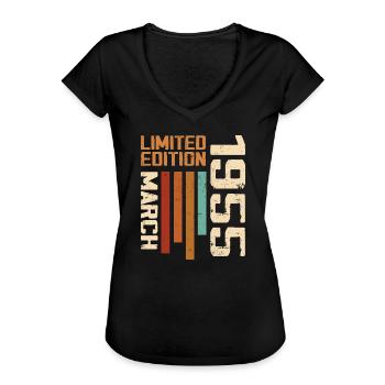 Mars 1955 Anniversaire 1955 Retro 1955 Mars - T-shirt vintage Femme - noir - Devant