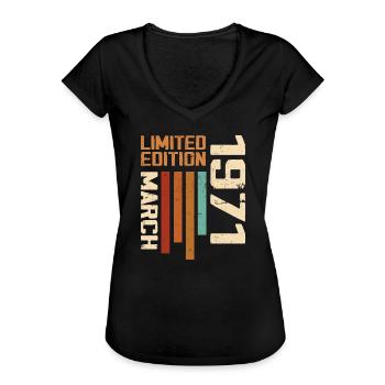 März 1971 Geburtstag 1971 Retro 1971 März - Frauen Vintage T-Shirt - Schwarz - Vorne
