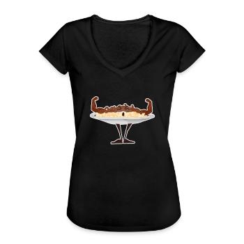 Spätzle midd Soß - Frauen Vintage T-Shirt - Schwarz - Vorne - Danielle (179cm)