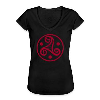 Triskele BDSM Emblem Bondage Fetisch SM - Frauen Vintage T-Shirt - Schwarz - Vorne - Danielle (179cm)