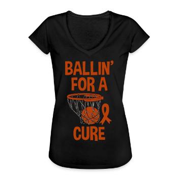 Ballin' For A Cure 4 - T-shirt vintage Femme - noir - Devant - Danielle (179cm)