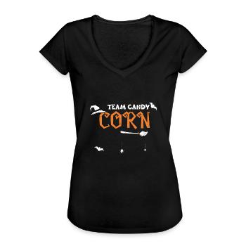 Team Candy Corn - Halloween - Women's Vintage T-Shirt - black - Front - Danielle (179cm)