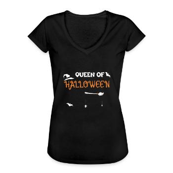 Queen Of Halloween - Halloween - Women's Vintage T-Shirt - black - Front - Danielle (179cm)