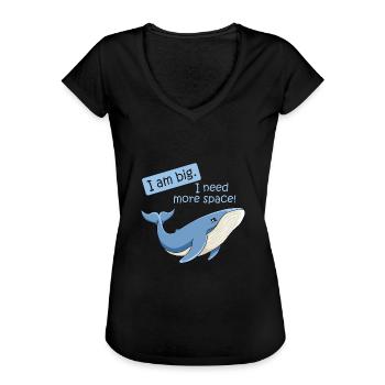 Baleine bleue grosse baleine dans la bande dessinée d'illustration de l'océan - T-shirt vintage Femme - noir - Devant - Danielle (179cm)