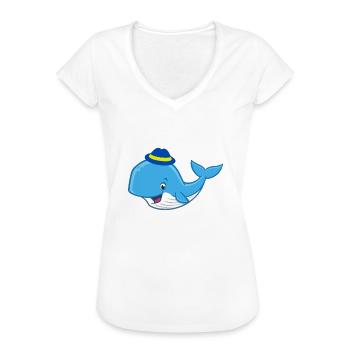 Jolie baleine - T-shirt vintage Femme - noir - Devant - Danielle (179cm)