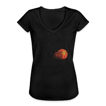 Basketball Art graphique en décomposition - T-shirt vintage Femme - noir - Devant - Danielle (179cm)