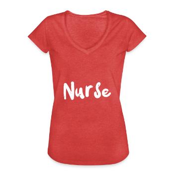 Nurse - 4th of July - Women's Vintage T-Shirt - heather red - Front - Danielle (179cm)