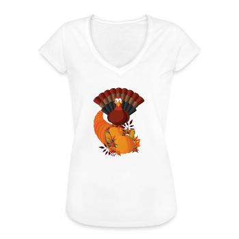 Thanksgiving Thanksgiving Truthahn - Frauen Vintage T-Shirt - Schwarz - Vorne - Danielle (179cm)
