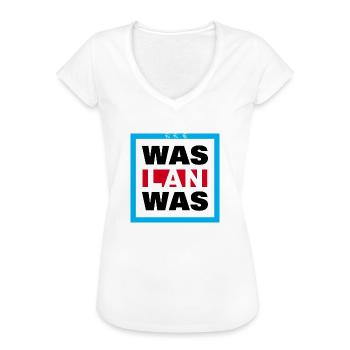 WAS LAN WAS - Frauen Vintage T-Shirt - Schwarz - Vorne - Danielle (179cm)