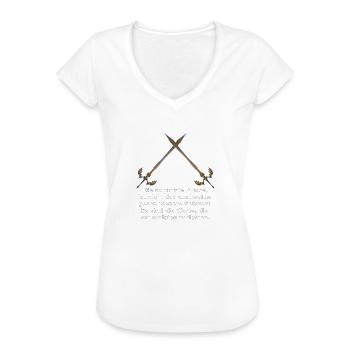 Die schärfste Klinge sind Worte - Frauen Vintage T-Shirt - Schwarz - Vorne - Danielle (179cm)