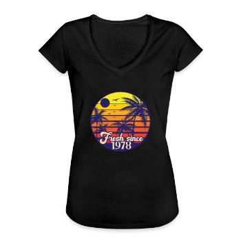 Fresh since 1978 birthday - Women's Vintage T-Shirt - black - Front - Danielle (179cm)