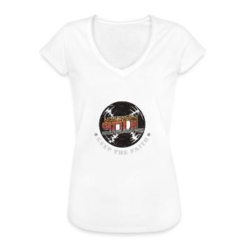 Northern Soul Keep the Faith Vintage - Women's Vintage T-Shirt - black - Front - Danielle (179cm)
