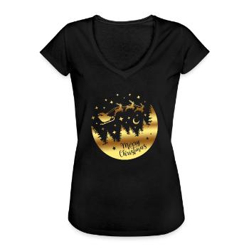Frohe Weihnachten Weihnachten Weihnachten Urlaub Winter Santa Nordic - Frauen Vintage T-Shirt - Schwarz - Vorne - Danielle (179cm)
