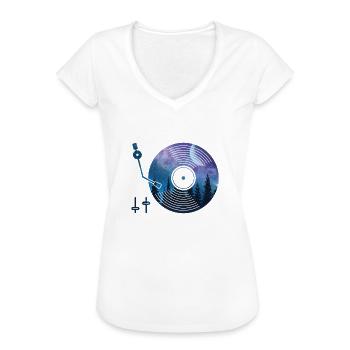 Musique DJ Vinyle Vintage - T-shirt vintage Femme - noir - Devant - Danielle (179cm)