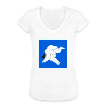 Frauenkörper auf blau - Frauen Vintage T-Shirt - Schwarz - Vorne - Danielle (179cm)