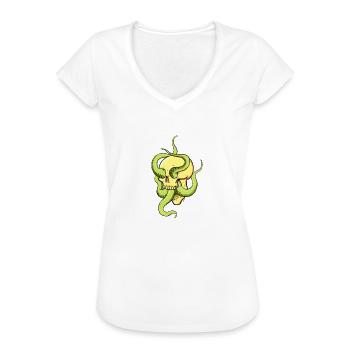 Skull with tentacles - Women's Vintage T-Shirt - black - Front - Danielle (179cm)