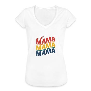 Vintage Mama Retro Groovy for Mother's Day - Women's Vintage T-Shirt - black - Front - Danielle (179cm)