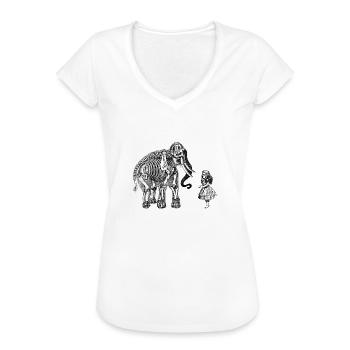 Alice im Wunderland und der Elefant - Frauen Vintage T-Shirt - Schwarz - Vorne - Danielle (179cm)
