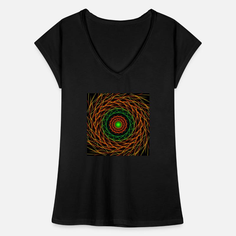 Lignes concentriques abstraites T-shirt vintage Femme