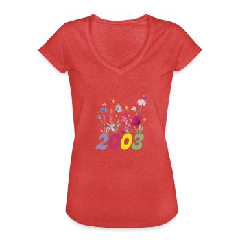 Year of birth 2003 wildflowers - Women's Vintage T-Shirt - heather red - Front - Danielle (179cm)