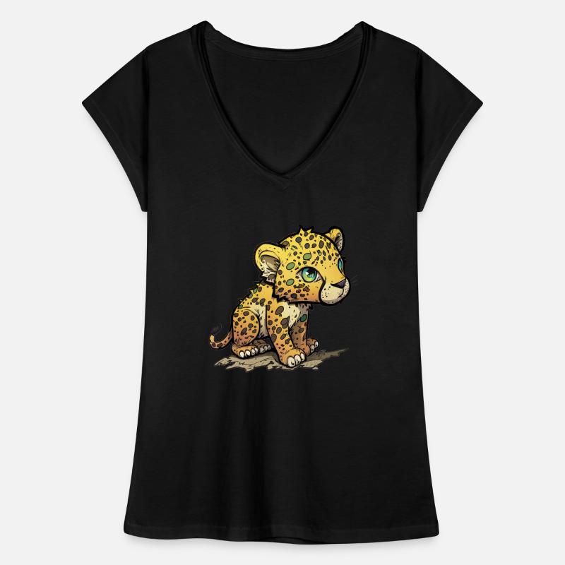 Leopard comic style Women's Vintage T-Shirt