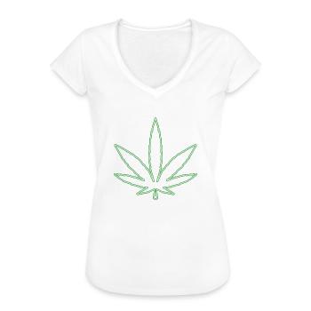 Néon de cannabis - T-shirt vintage Femme - noir - Devant - Danielle (179cm)