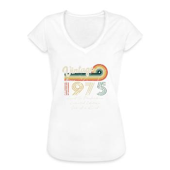 1975 Vintage Classique 1975 - T-shirt vintage Femme - noir - Devant - Danielle (179cm)