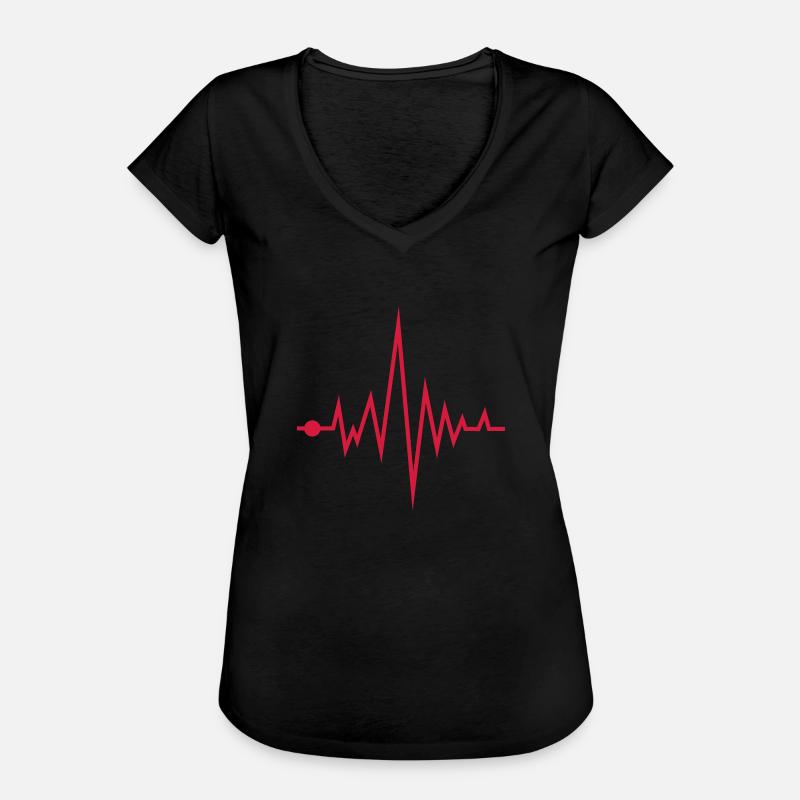 Frequenz - Frauen Vintage T-Shirt - Schwarz