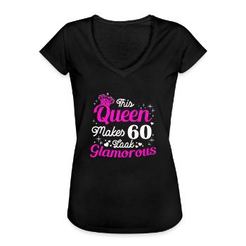 Geburtstag Königin wird 60 60. Geburtstag Frauen - Frauen Vintage T-Shirt - Schwarz - Vorne