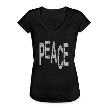 Friede - Frauen Vintage T-Shirt - Schwarz - Vorne