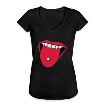 Drugs - Frauen Vintage T-Shirt - Schwarz - Vorne - Danielle (179cm)