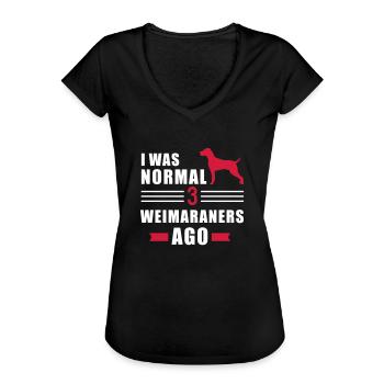 Weimaraner - Frauen Vintage T-Shirt - Schwarz - Vorne - Danielle (179cm)