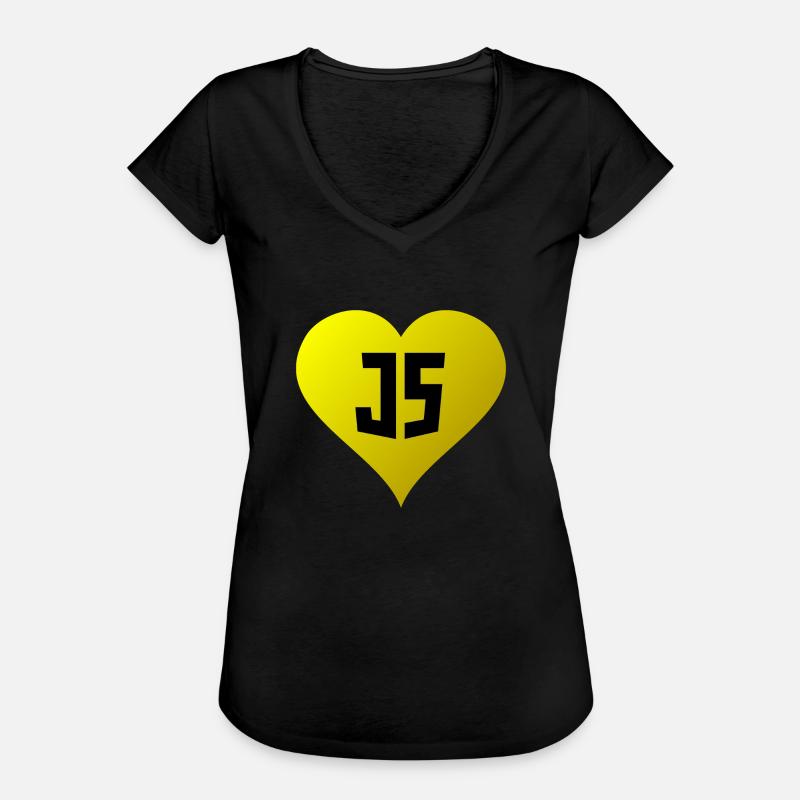 JavaScript-Herz - Frauen Vintage T-Shirt - Schwarz