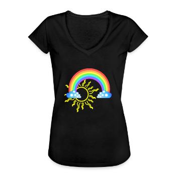 Arc-en-ciel - T-shirt vintage Femme - noir - Devant - Danielle (179cm)
