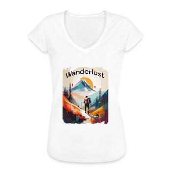 Wanderlust abstrakt - Frauen Vintage T-Shirt - Schwarz - Vorne - Danielle (179cm)