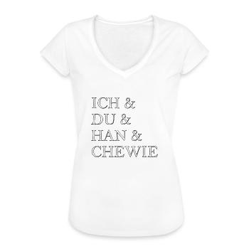 Han&Chewie - Frauen Vintage T-Shirt - Schwarz - Vorne - Danielle (179cm)