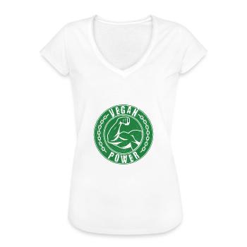 Vegan Power - Women's Vintage T-Shirt - black - Front - Danielle (179cm)