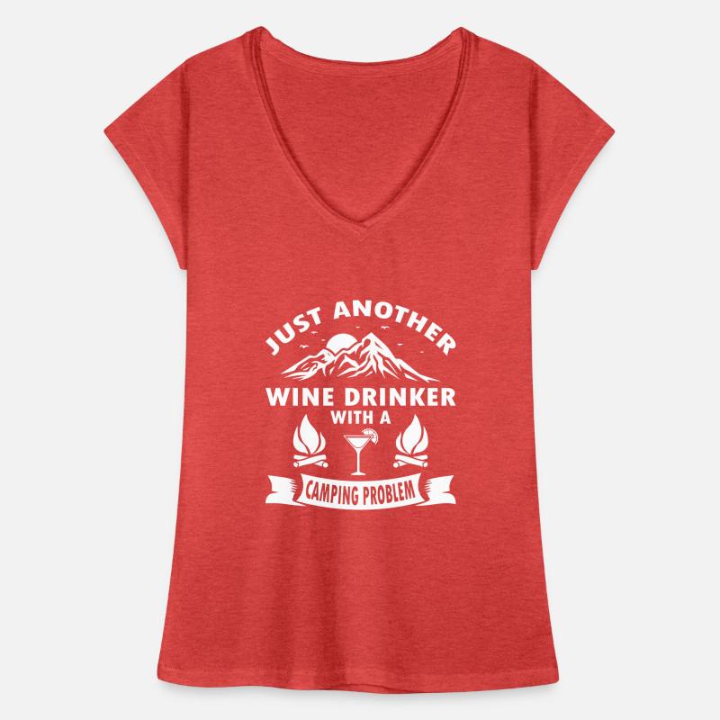 Wine Drinker With A Camping Women's Vintage T-Shirt